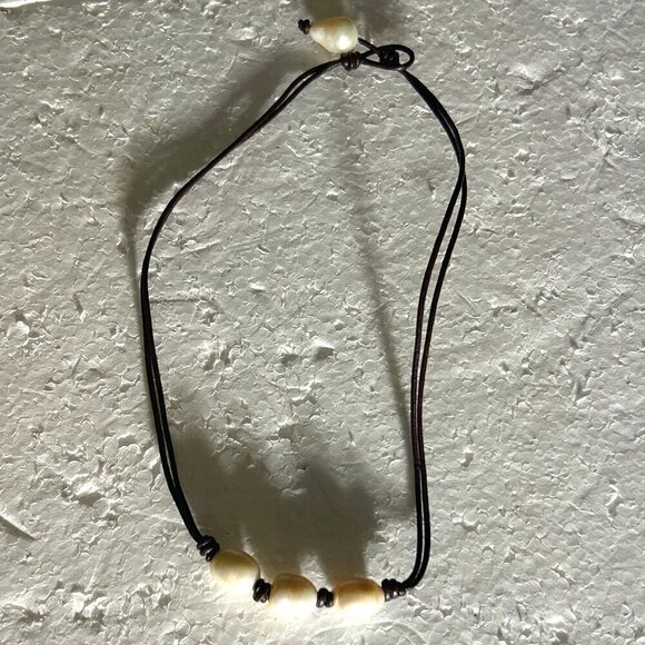 2 pc. Pearl Choker & Necklace Minimalist Parisian boho timeless chic - Picture 5 of 6
